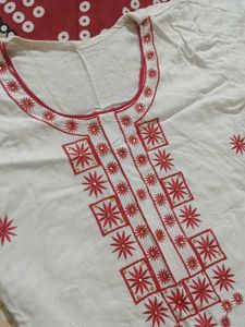 White Embroidered Kurta