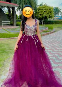 Purple Sequin Tulle Gown