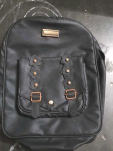 Black Floral Accent Backpack