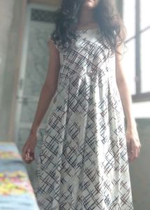 Geometric Print Halter Midi Dress