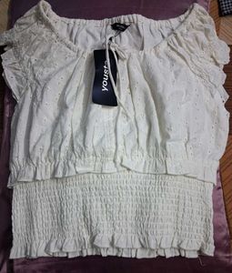 Cute White Eyelet Top