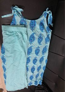 Pretty Blue Kurti Plazzo Set