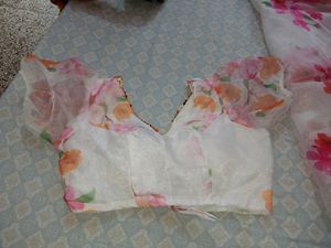 Bollywood Floral Organza Saree
