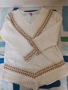 White Embroidered Top