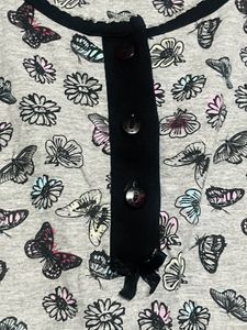Butterfly Printed Night Dress