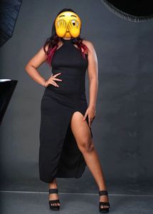 Backless Split Thigh Maxi Dress