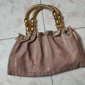 Elegant Handbag with Golden Handles