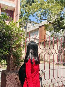 Red Embellished Kurta