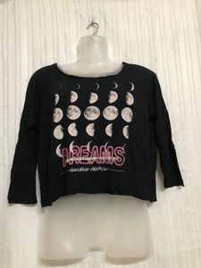 Strsdivarius Black Crop Top
