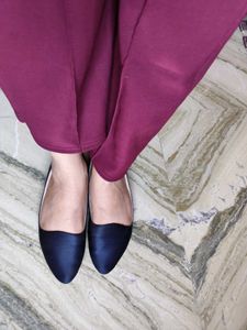Navy Blue Silk Fabric Ballerina