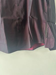 Stylish Wine Burgandy Mandarin Collar Shirt