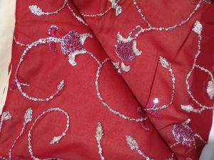 Red Embroidered Saree