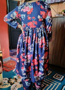 Blue Frock Suit With Plazo