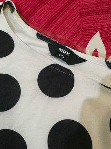 Black And White Polka Dotted Top