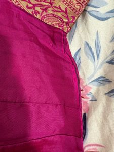 Magenta Banarasi Silk Saree (blouse 42in)