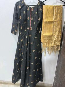 Elegant Black Embroidered Gown