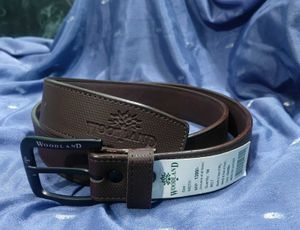 WOODLAND Brown Leather Belt