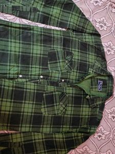 Green Plaid Flannel Shirt