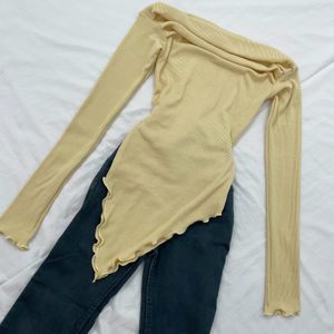 Casual Fitted Asymmetric Y2K Top