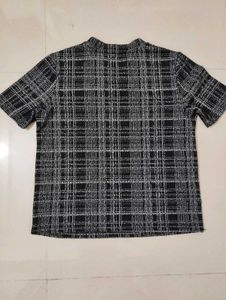Checked Black &amp; White T-shirt
