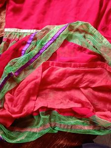 Girls Red Embroidered Dress