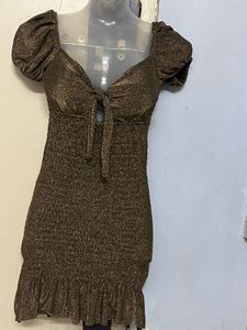 Pintrest Padded Full Glitter Party Wear Mini Piece