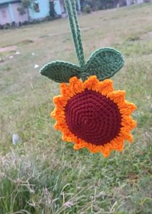Crochet Sunflower Keychain