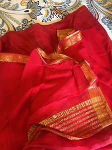 Red Chiffon Saree