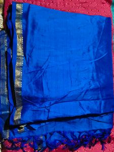 Royal Blue Silk Blend Saree