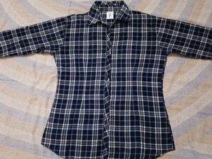 Plaid Navy Blue Checked Shirt