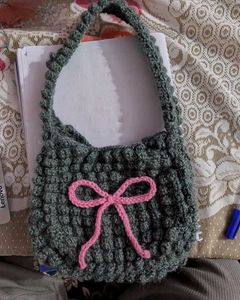 Handmade Crochet Bag with Bow