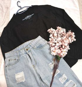 🎁Buy1 Get1 Free Black Pullover Sweater C