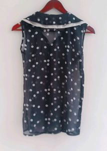 Polka Dot Sleeveless Blouse