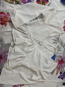 Elegant White Lace Top Backless