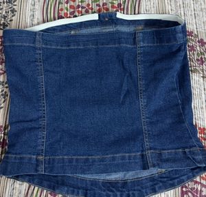 Denim Button Tube Top