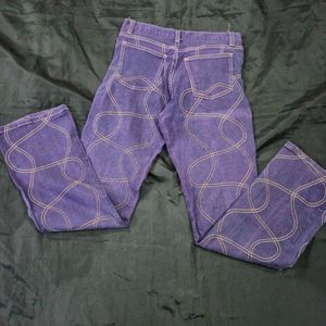 Unique Pattern Jeans| straight fit|y2k