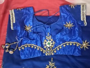 Heavy Designer Net Saree Royal Blue