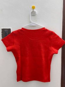 Red ribbed T-Shirt