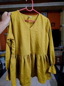 Mustard Yellow Peplum Top