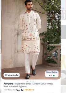 Cotton Embroidered Jodhpuri Kurta Man