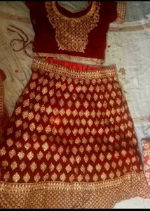 Embroidered Maroon Velvet Suit