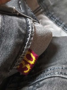 Gray High-Waisted Jeans