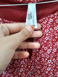 Beautiful Red Flower printed daily wear Gown