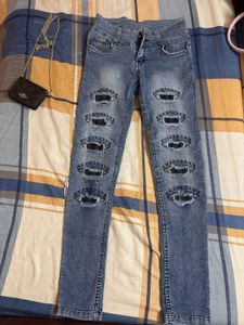 Blue Denim Ripped Jeans