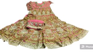 Fish Cut Type Long Frock Pink Colour