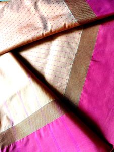 Pink &amp; Gold Ethnic silk saree