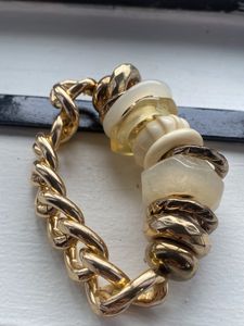 Ladies Thick Goldish Brass Coloured Bracelet Acces