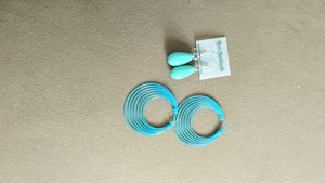 Turquoise Drop &amp; Hoop Earring Set