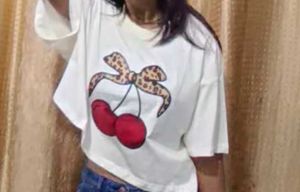 Cute Cherry Print Crop Top