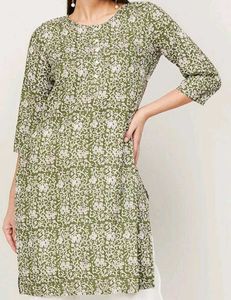 Green Floral Print Kurti